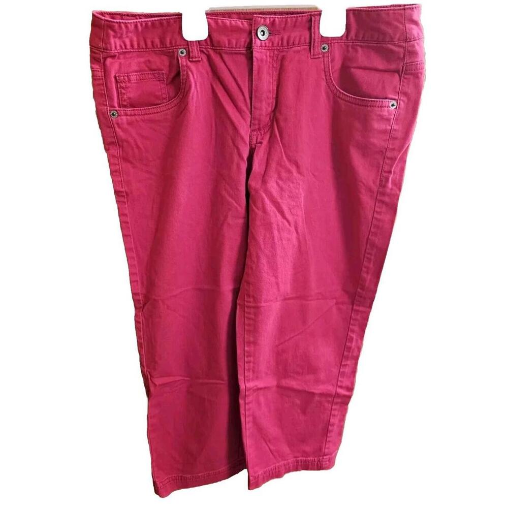 merona stretch capri pink‎ pants sz 6